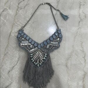 Elegant Beaded Fringe Necklace